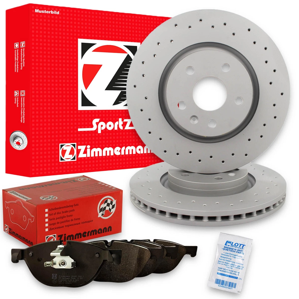 Гальмівні колодки та диски Zimmermann для VOLVO S60 III (224) T8 AWD